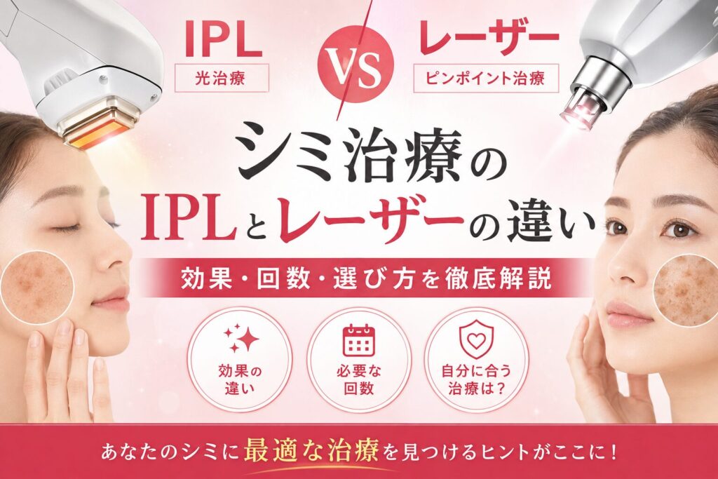 シミ治療のIPLとレーザーの違い|効果・回数・選び方を徹底解...