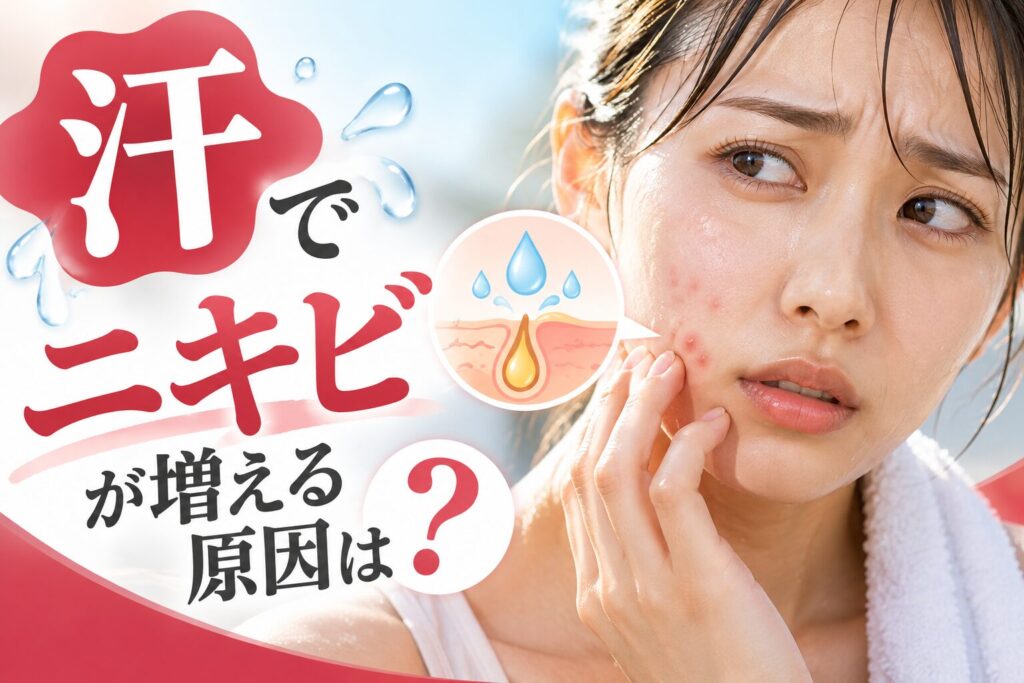 汗をかくとニキビは増える？原因・あせもとの違い・対策を解説