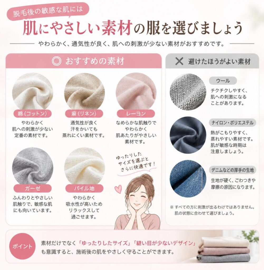 肌にやさしい素材を選ぶ