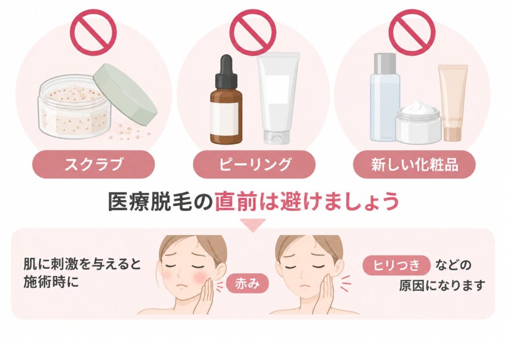 肌に刺激のあるケア(ピーリング・スクラブなど)