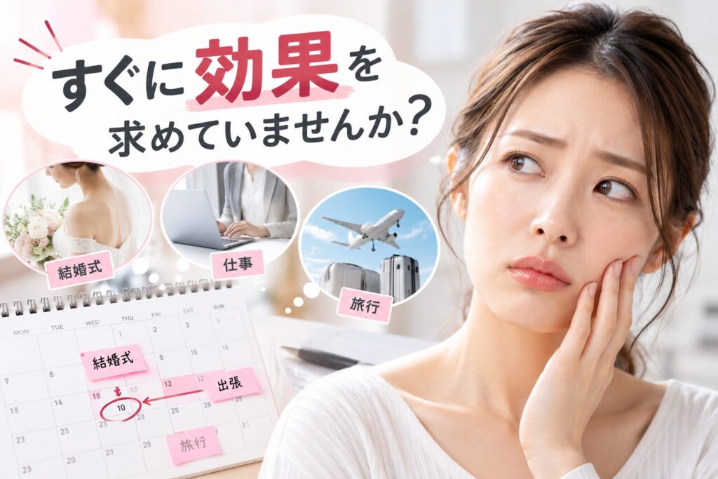 すぐに効果を求める・ダウンタイム中のケアが難しい