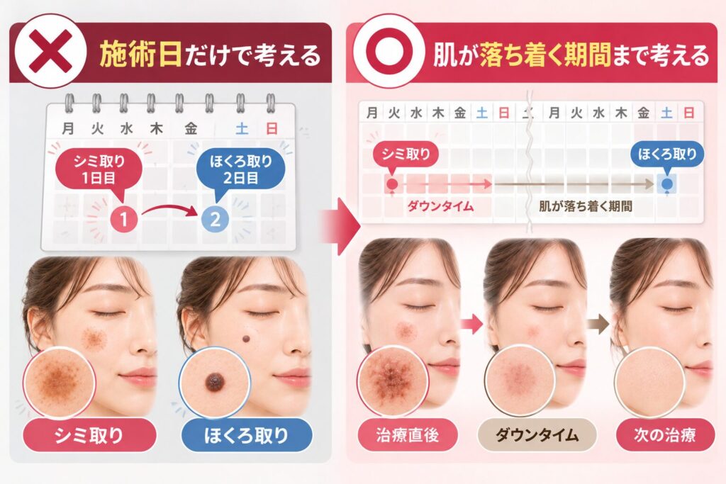 肌への負担とダウンタイムを考えて決める