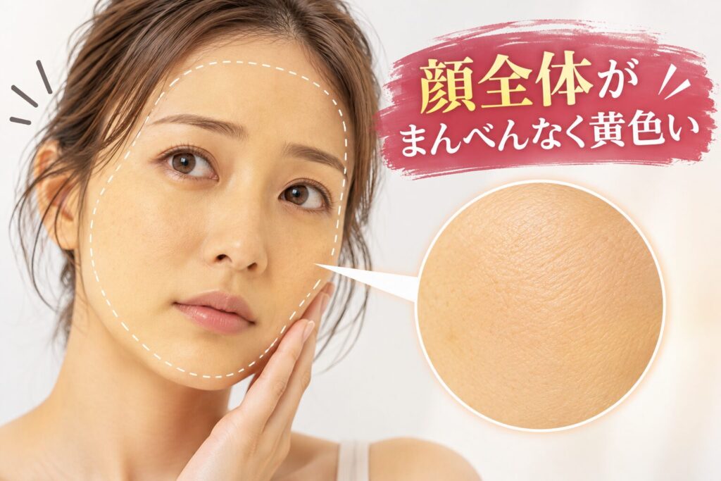 顔全体がまんべんなく黄色い