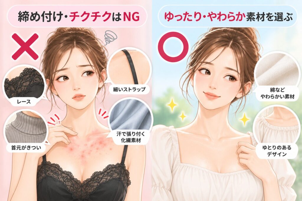 締め付けの強い下着・衣類を避ける