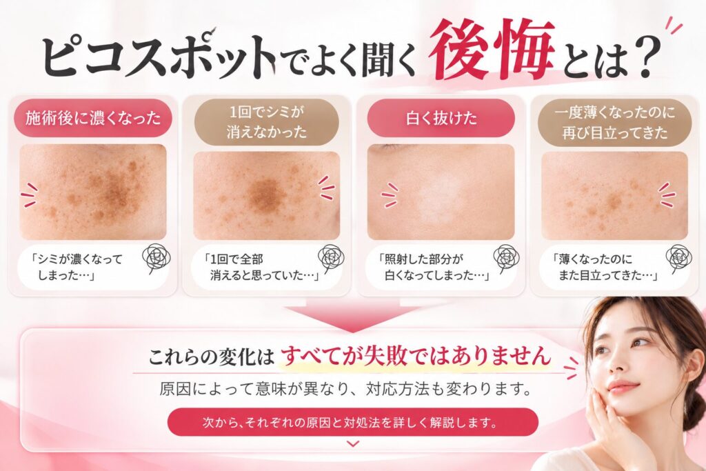 結論：ピコスポットでよく聞く後悔とは？