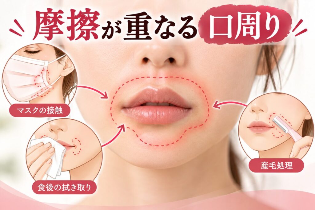 口周りは日常的な刺激によって色素沈着が起こりやすい