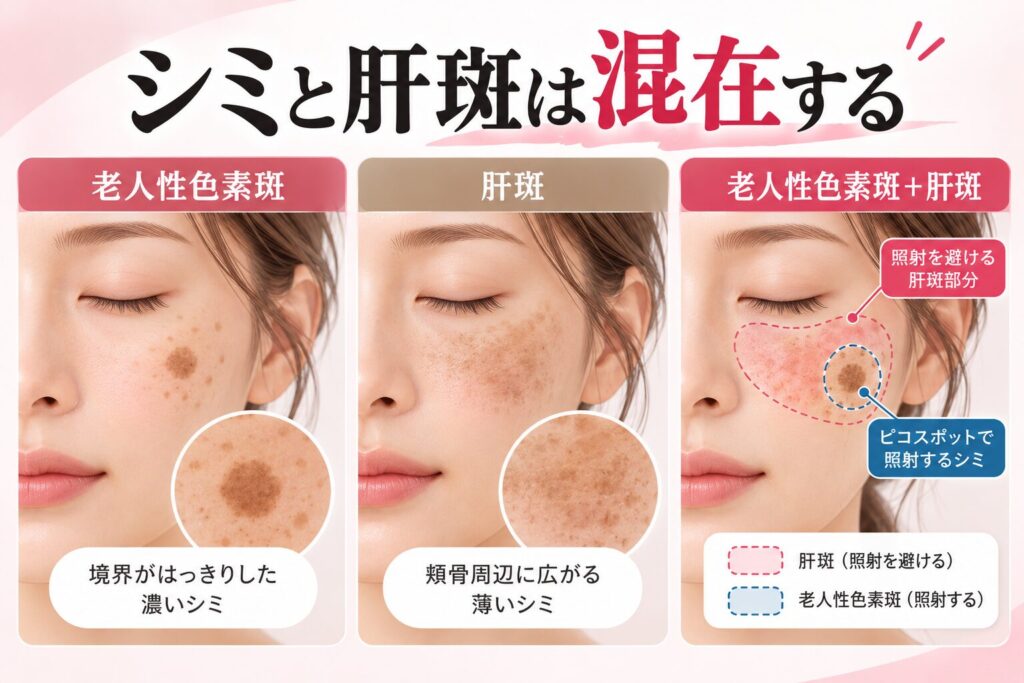肝斑への誤照射による悪化