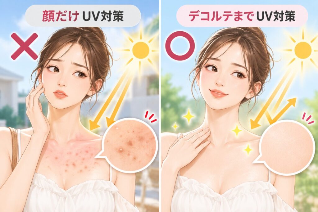 紫外線対策を怠る