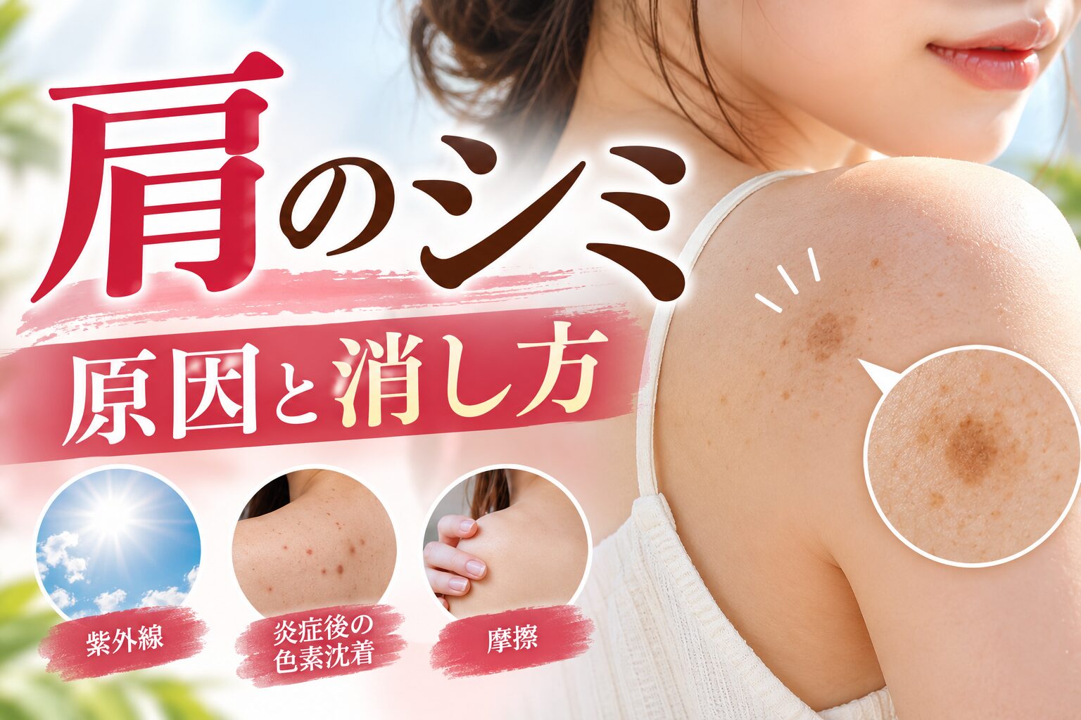 肩のシミの原因と消し方｜紫外線による色素斑のレーザー治療を解説