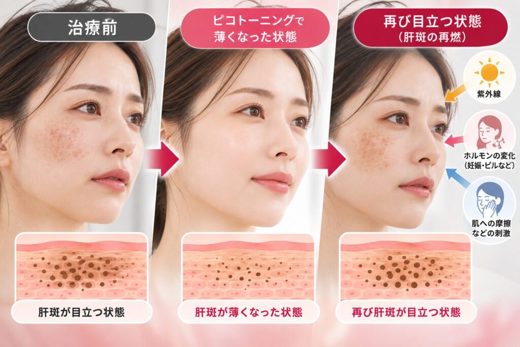 肝斑は治療後も再び濃くなることがある