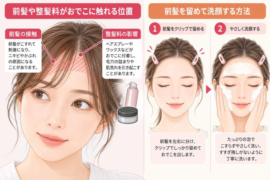 触らない・こすらない｜洗顔と前髪の接触を見直す