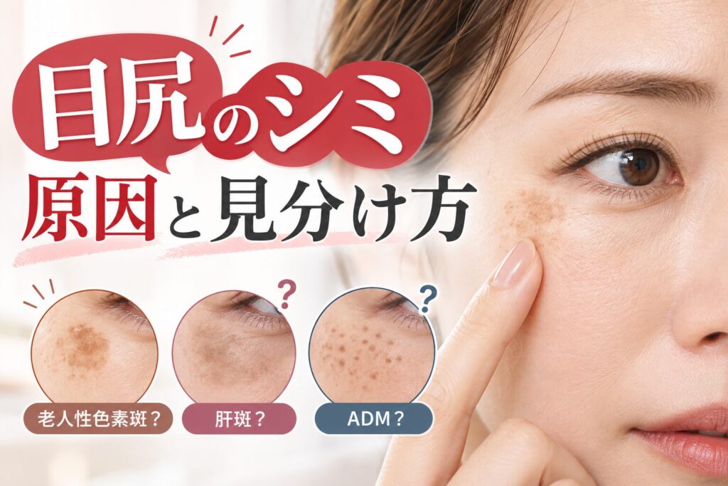 目尻のシミの原因と見分け方｜肝斑との違いとシミ取りの選び方を...